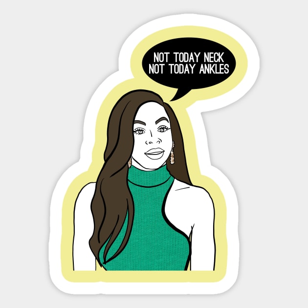 Not today neck Sticker by Katsillustration